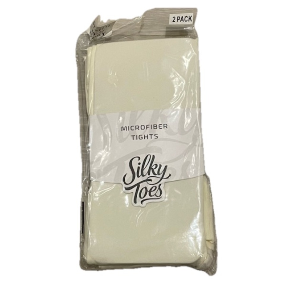 New! Silky Toes Microfiber Tights 2 Pack - Ivory Size 10-12